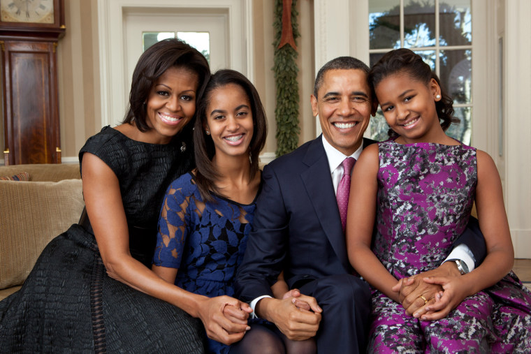 Dec. 11, 2011
\"For a new family portrait, I chose a sofa in the Oval Office mostly because the State Floor was busy with tours for the Christmas holiday. Since portraiture is not my strong suit, I tried to make the setup as simple as possible.\"
(Official White House Photo by Pete Souza)

This official White House photograph is being made available only for publication by news organizations and/or for personal use printing by the subject(s) of the photograph. The photograph may not be manipulated in any way and may not be used in commercial or political materials, advertisements, emails, products, promotions that in any way suggests approval or endorsement of the President, the First Family, or the White House.